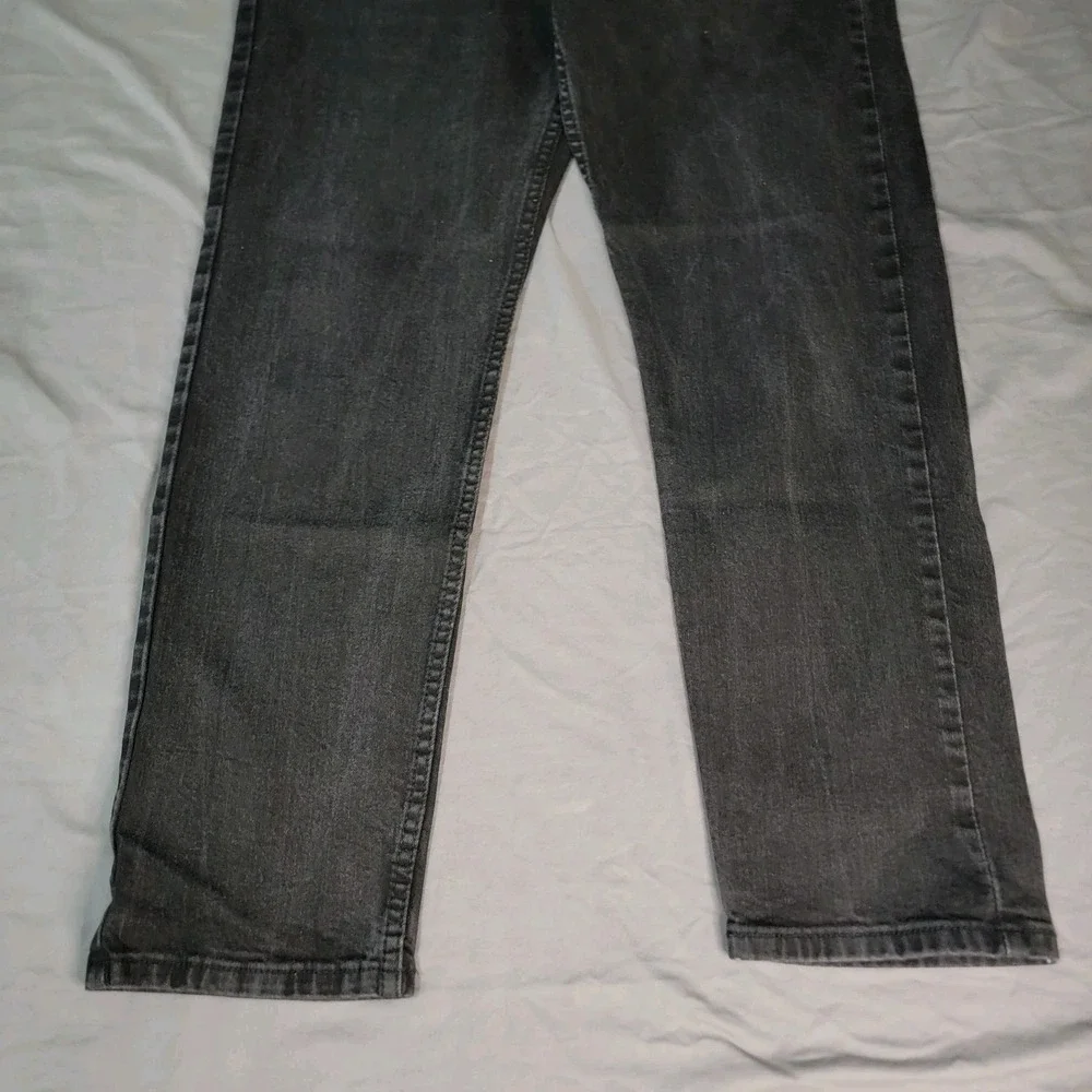 Levis 501 Jeans Men's 36x32 Black Dark Wash Straight Leg Flat Front Zip Closure‎